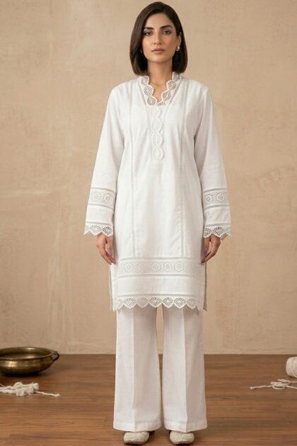 White Premium Lawn 2-Piece