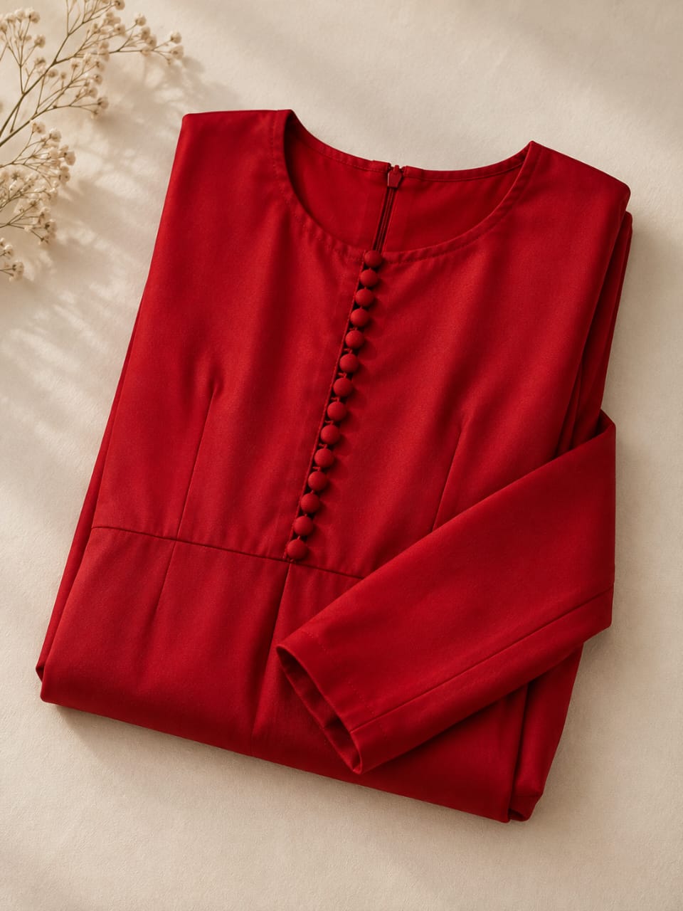 Red Silk Long Maxi Frock