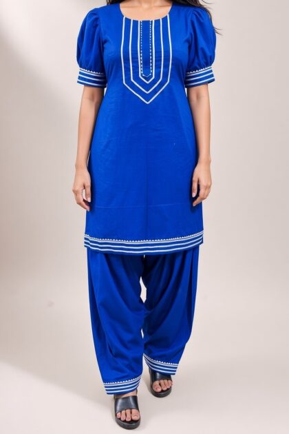 Royal Blue Embroidered 2-Piece Suit